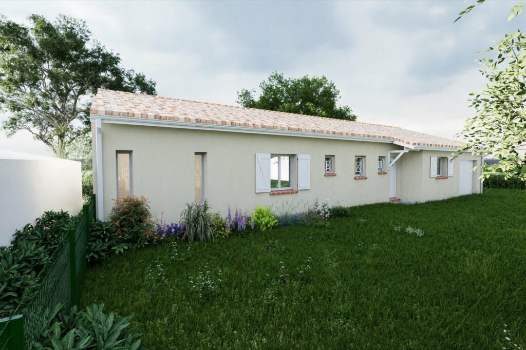 Maison neuve, perspective depuis la rue